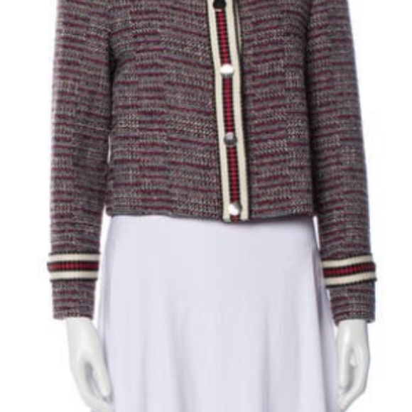 Maje Jackets & Blazers - Maje Red and Black Tweed Blazer